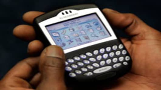A Blackberry devise is used